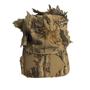 VTG Cabela's Mens Hunting Cap Camo Leafy Baseball Hat Tactical Ghillie USA Made